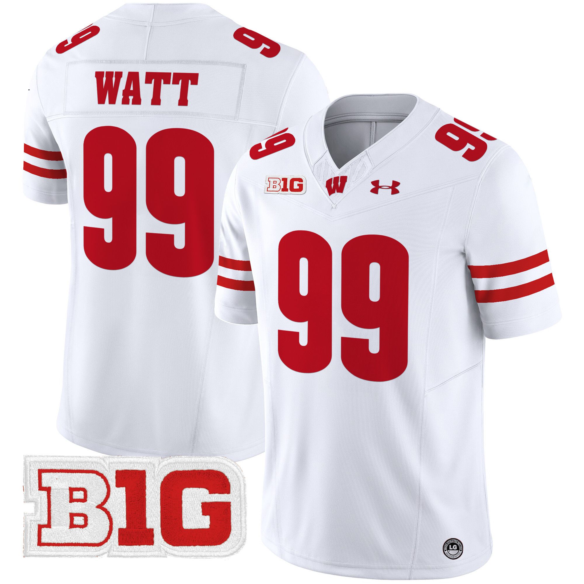 Men Wisconsin Badgers #99 Watt White 2024 Vapor Limited NCAA Jersey